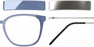Blackfin® VITRA F1-D2 Eyeglasses BLF VITRA F1-D2 OP 19261942 50 - Shiny Classic Blue/Brushed Silver