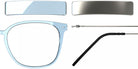Blackfin® VITRA F1-D2 Eyeglasses BLF VITRA F1-D2 OP 19281942 50 - Shiny Sky Blue/Brushed Silver