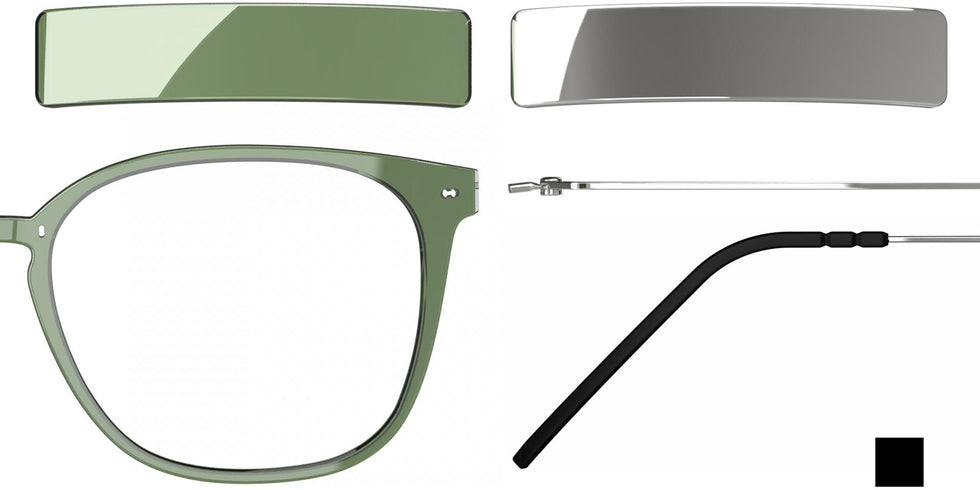 Blackfin® VITRA F1-D2 Eyeglasses BLF VITRA F1-D2 OP 19301788 50 - Shiny Cedar Green/Shiny Silver