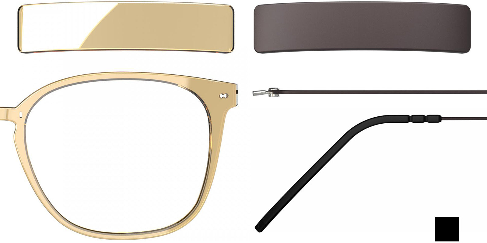 Blackfin® VITRA F1-D2 Eyeglasses BLF VITRA F1-D2 OP 19361796 50 - Shiny Honey Gold/Chestnut Brown