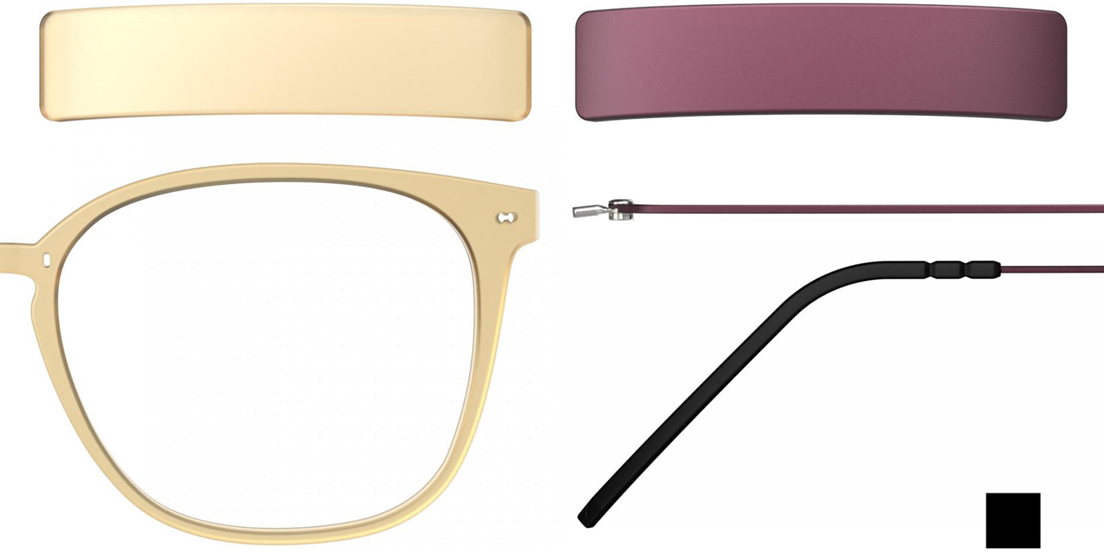 Blackfin® VITRA F1-D2 Eyeglasses BLF VITRA F1-D2 OP 19371803 50 - Matte Honey Gold/Damascus Burgundy