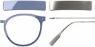Blackfin® VITRA F2-D1 Eyeglasses BLF VITRA F2-D1 OP 19261942 48 - Shiny Classic Blue/Brushed Silver