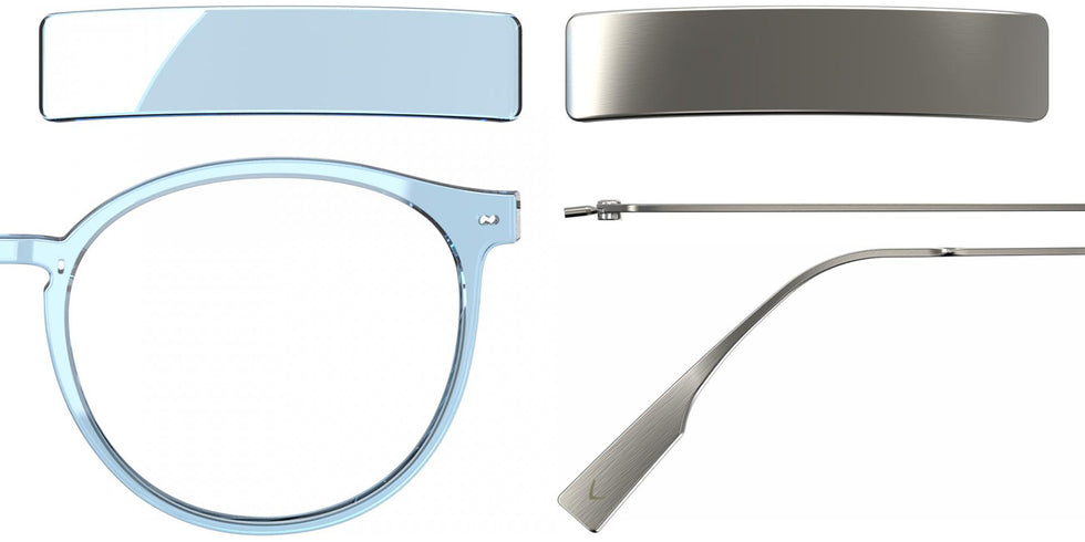 Blackfin® VITRA F2-D1 Eyeglasses BLF VITRA F2-D1 OP 19281942 48 - Shiny Sky Blue/Brushed Silver
