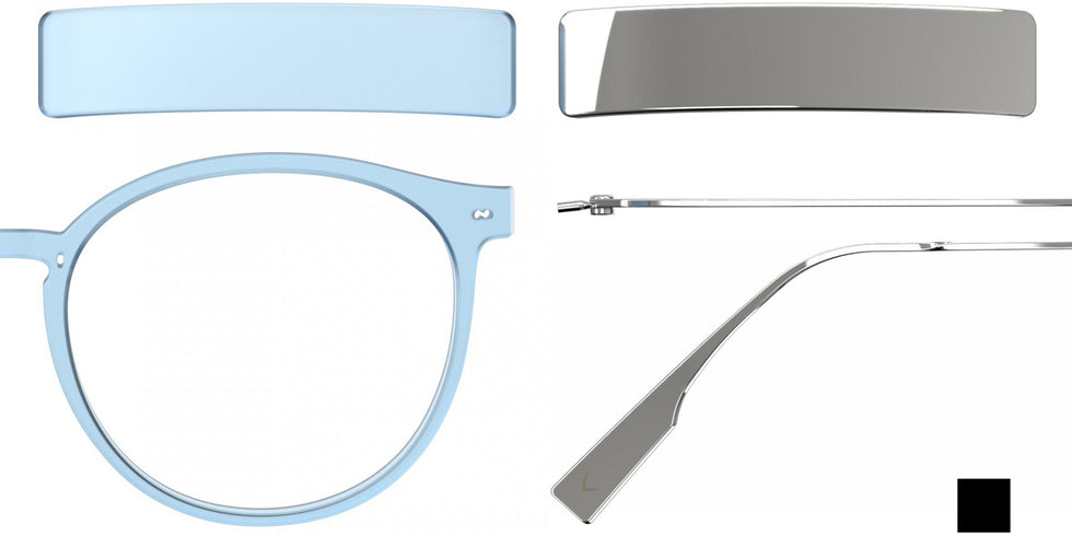 Blackfin® VITRA F2-D1 Eyeglasses BLF VITRA F2-D1 OP 19291788 48 - Matte Sky Blue/Shiny Silver