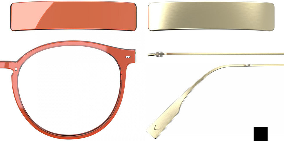 Blackfin® VITRA F2-D1 Eyeglasses BLF VITRA F2-D1 OP 19381777 48 - Shiny Mandarin Red/Brushed Light Gold