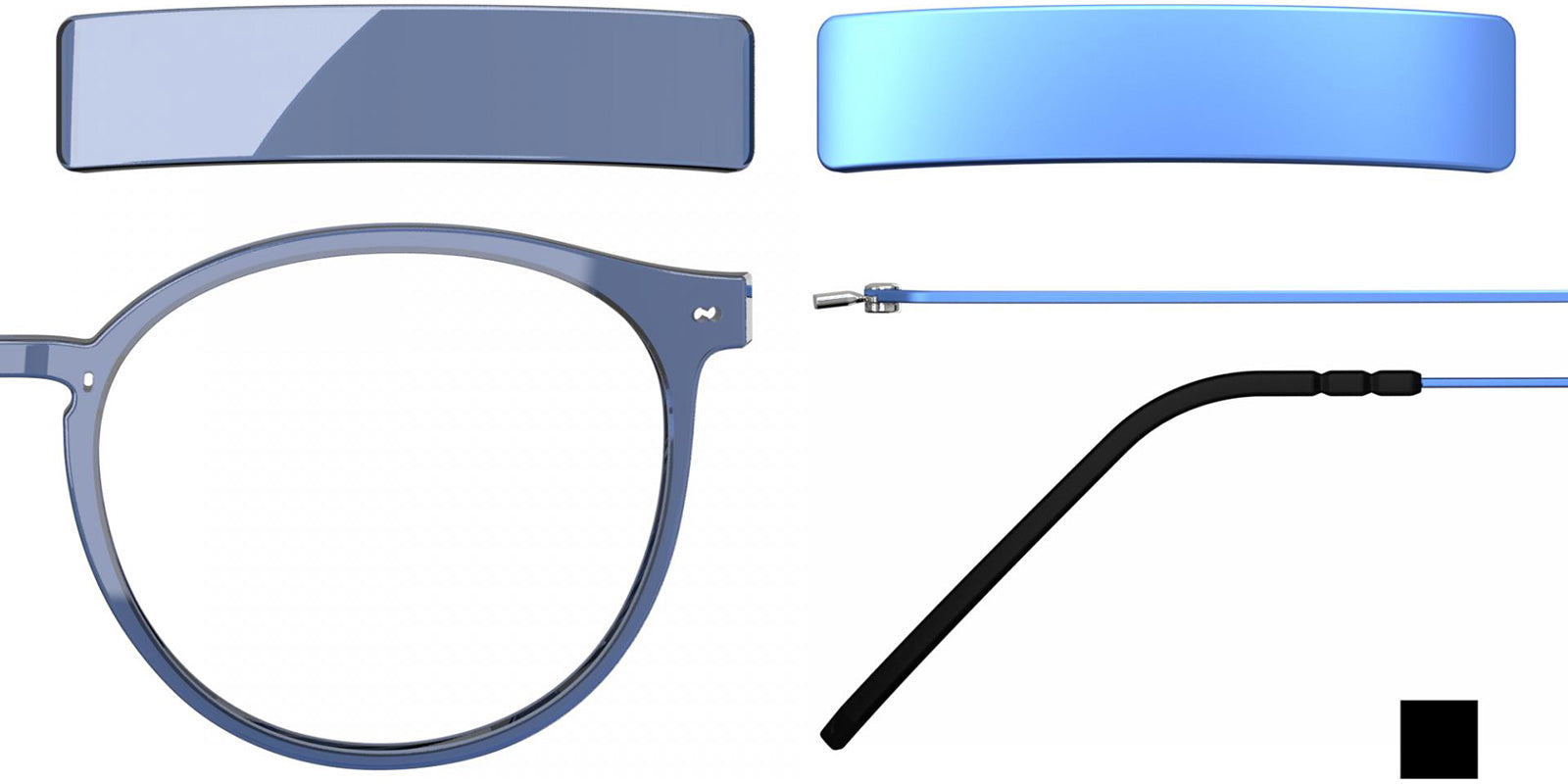 Blackfin® VITRA F2-D2 Eyeglasses BLF VITRA F2-D2 OP 19261797 48 - Shiny Classic Blue/Oxide Blue