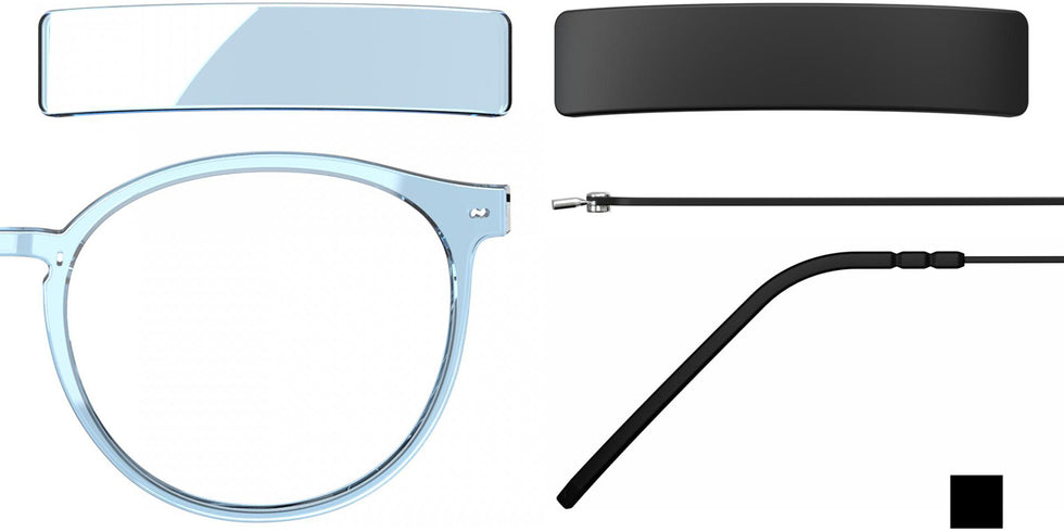 Blackfin® VITRA F2-D2 Eyeglasses BLF VITRA F2-D2 OP 19281814 48 - Shiny Sky Blue/Blackfin Black