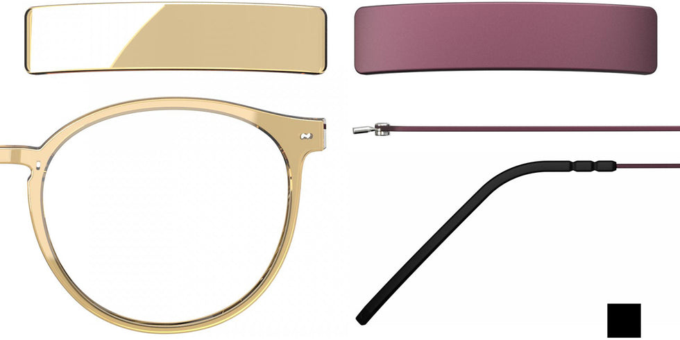Blackfin® VITRA F2-D2 Eyeglasses BLF VITRA F2-D2 OP 19361803 48 - Shiny Honey Gold/Damascus Burgundy