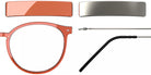 Blackfin® VITRA F2-D2 Eyeglasses BLF VITRA F2-D2 OP 19381942 48 - Shiny Mandarin Red/Brushed Silver