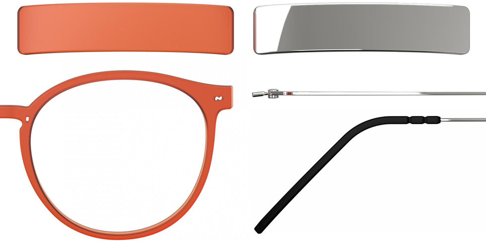 Blackfin® VITRA F2-D2 Eyeglasses BLF VITRA F2-D2 OP 19391788 48 - Matte Mandarin Red/Shiny Silver