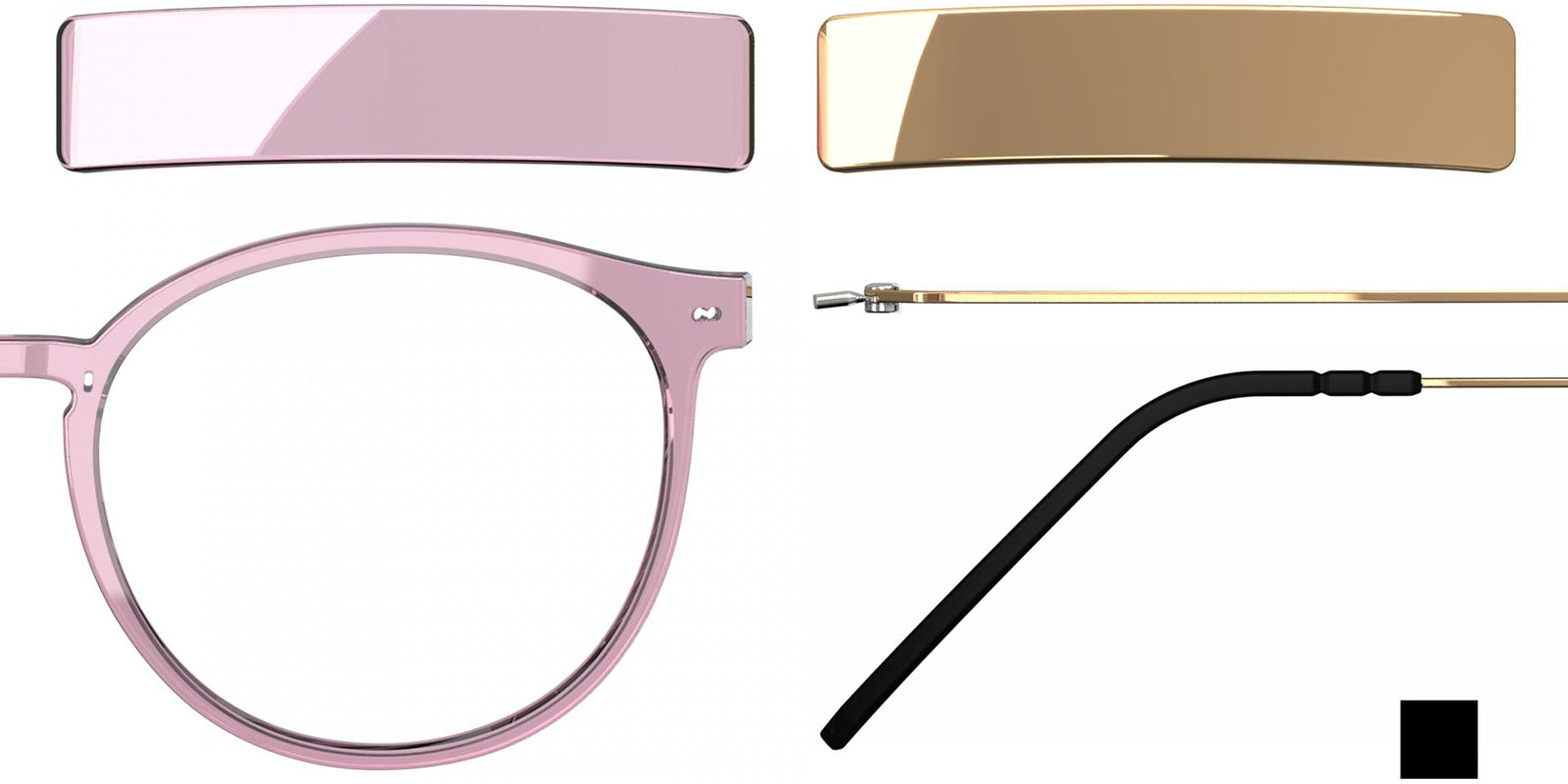 Blackfin® VITRA F2-D2 Eyeglasses BLF VITRA F2-D2 OP 19401943 48 - Shiny Prism Pink/Shiny Oxide Orange