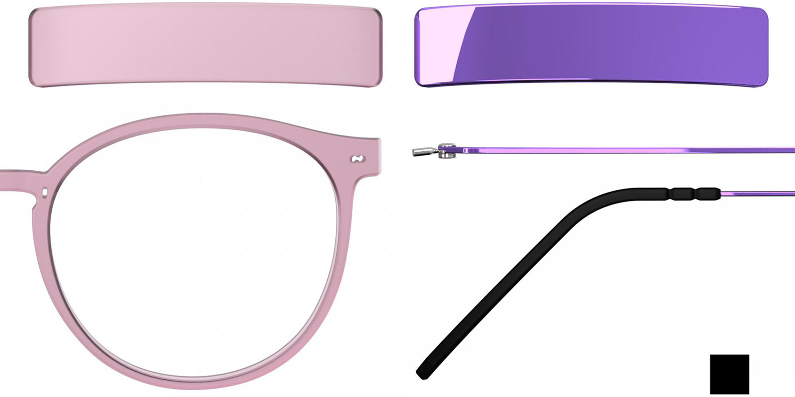 Blackfin® VITRA F2-D2 Eyeglasses BLF VITRA F2-D2 OP 19411799 48 - Matte Prism Pink/Shiny Oxide Violet