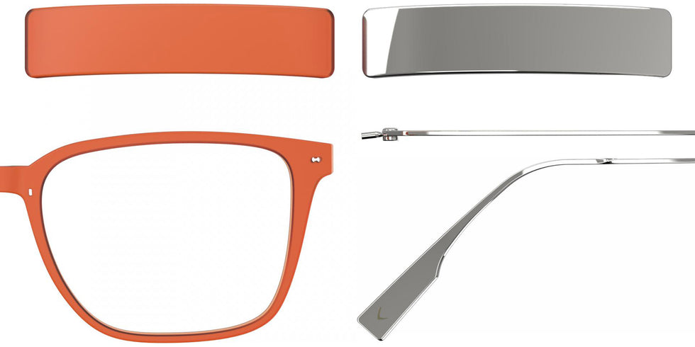 Blackfin® VITRA F3-D1 Eyeglasses BLF VITRA F3-D1 OP 19391788 56 - Matte Mandarin Red/Shiny Silver