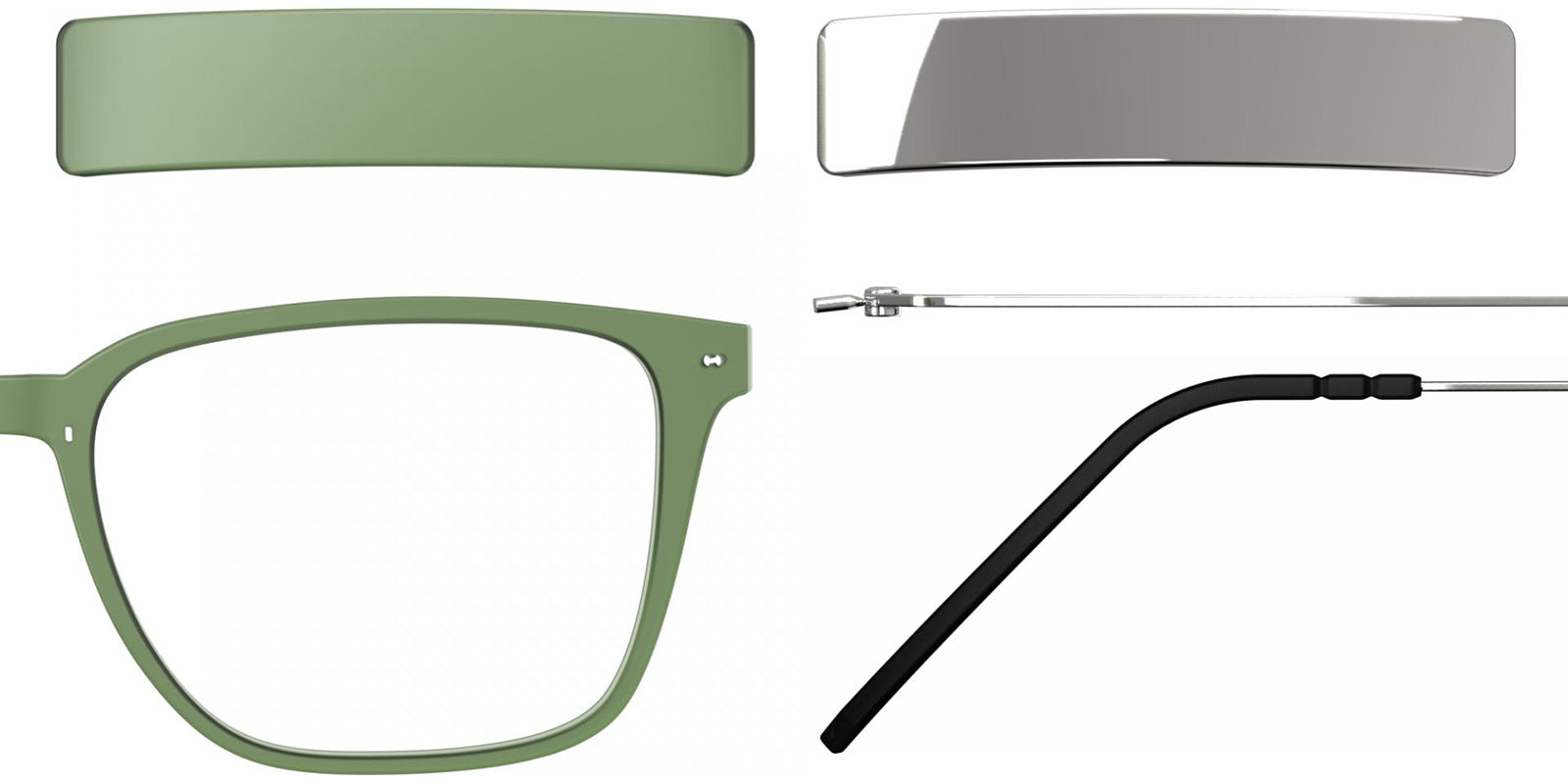 Blackfin® VITRA F3-D2 Eyeglasses BLF VITRA F3-D2 OP 19311788 56 - Matte Cedar Green/Shiny Silver