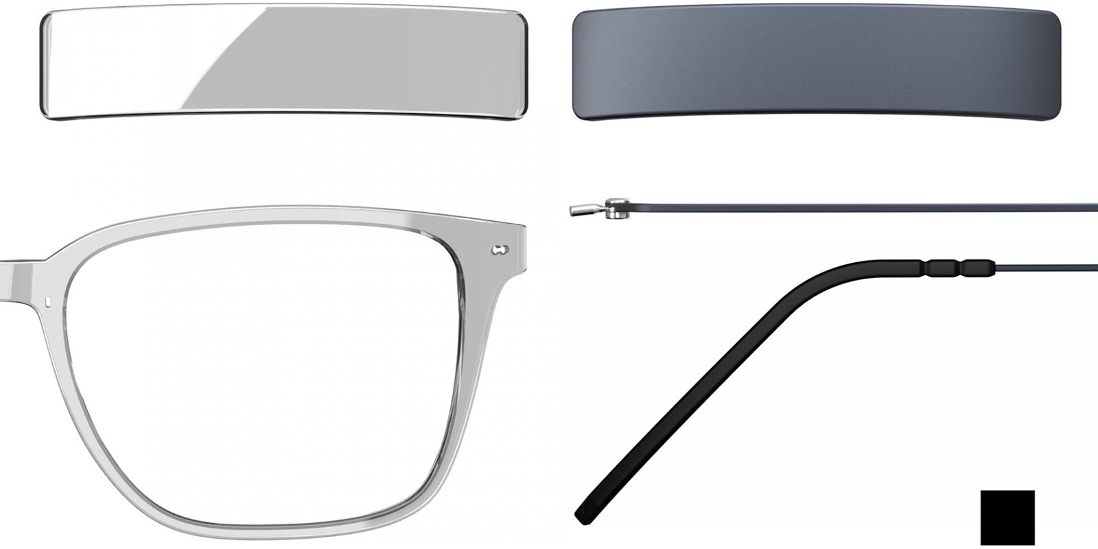 Blackfin® VITRA F3-D2 Eyeglasses BLF VITRA F3-D2 OP 19321792 56 - Shiny Driftwood Gray/Storm Navy Blue
