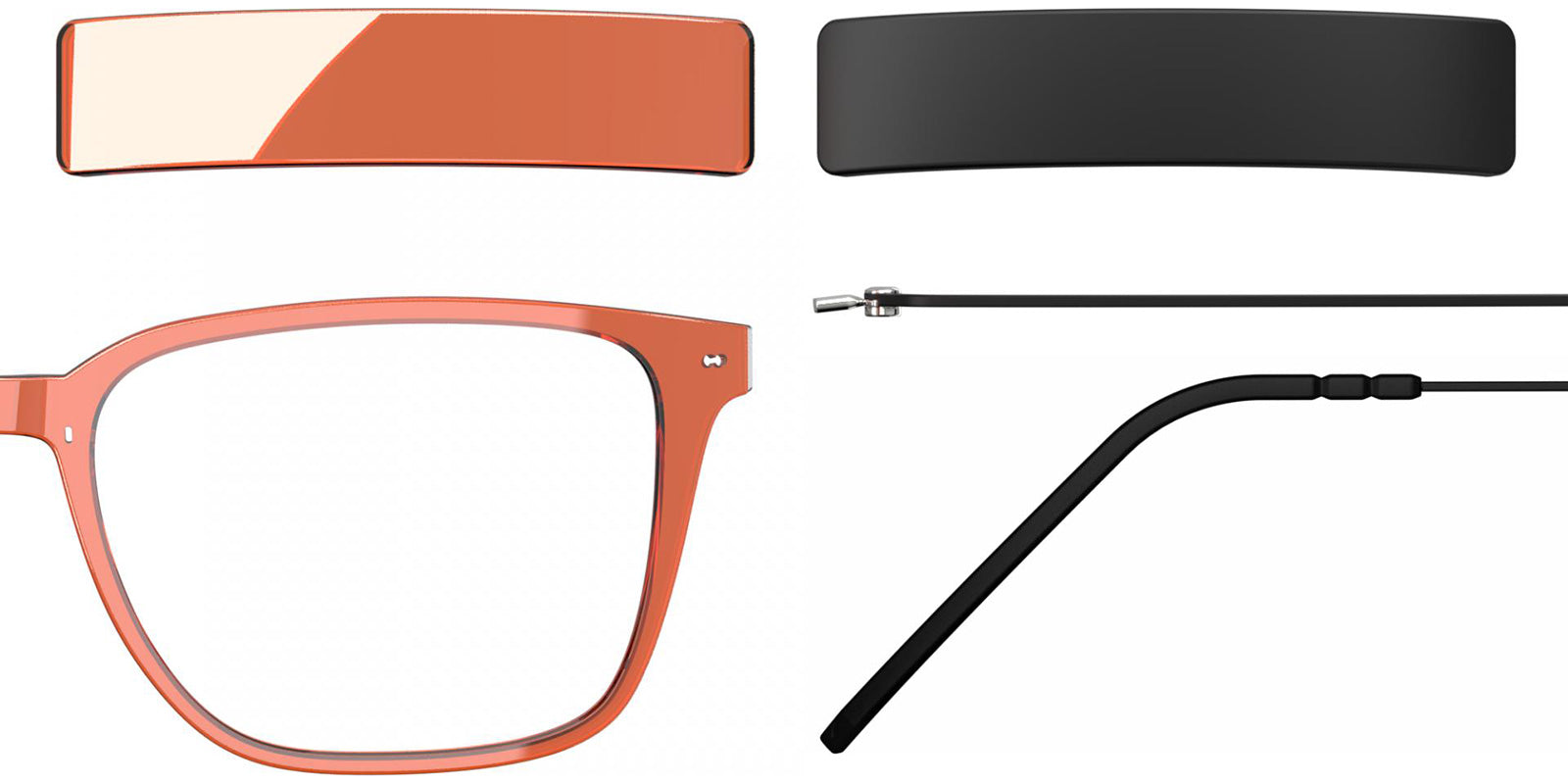 Blackfin® VITRA F3-D2 Eyeglasses BLF VITRA F3-D2 OP 19381814 56 - Shiny Mandarin Red/Blackfin Black