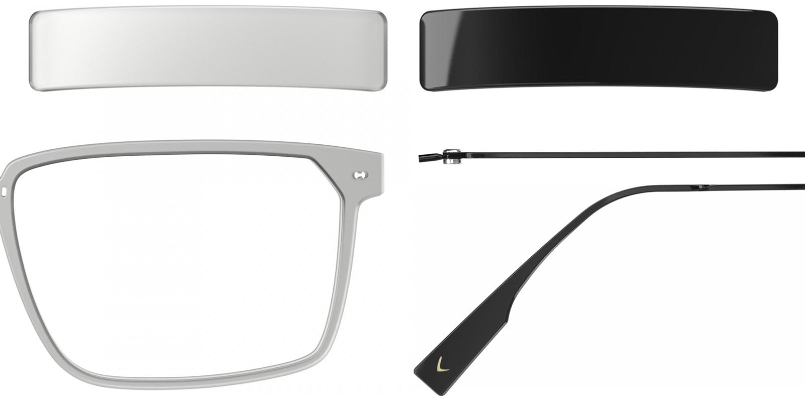 Blackfin® VITRA F4-D1 Eyeglasses BLF VITRA F4-D1 OP 19331793 54 - Matte Driftwood Gray/Shiny Black Gold