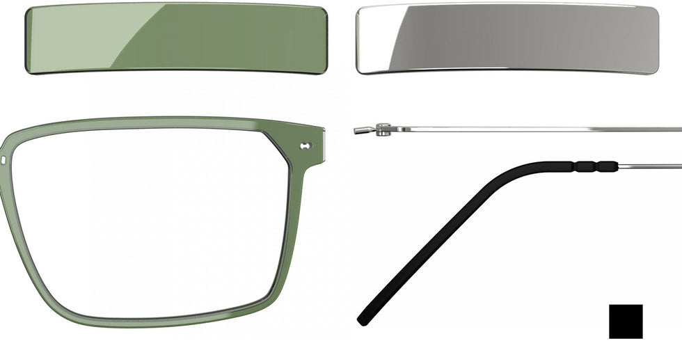 Blackfin® VITRA F4-D2 Eyeglasses BLF VITRA F4-D2 OP 19301788 54 - Shiny Cedar Green/Shiny Silver