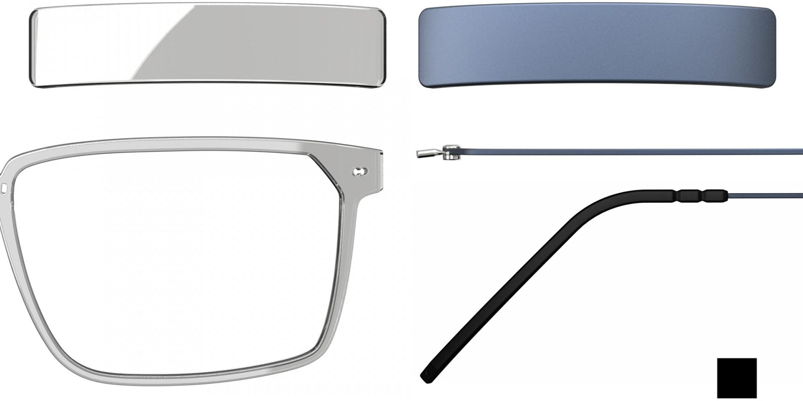 Blackfin® VITRA F4-D2 Eyeglasses BLF VITRA F4-D2 OP 19321792 54 - Shiny Driftwood Gray/Storm Navy Blue