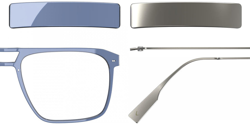 Blackfin® VITRA F5-D1 Eyeglasses BLF VITRA F5-D1 OP 19261942 58 - Shiny Classic Blue/Brushed Silver