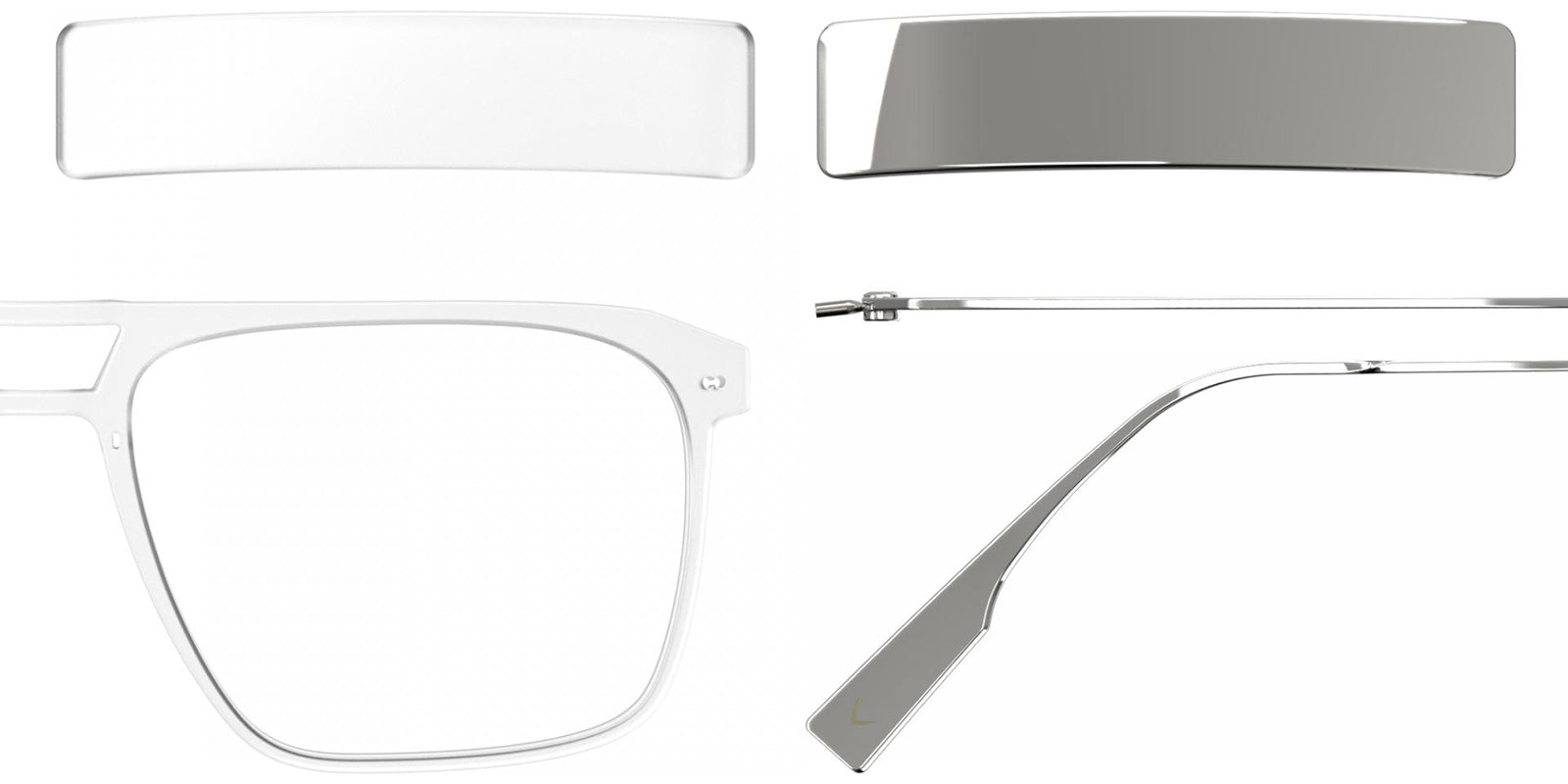 Blackfin® VITRA F5-D1 Eyeglasses BLF VITRA F5-D1 OP 19351788 58 - Matte Crystal/Shiny Silver
