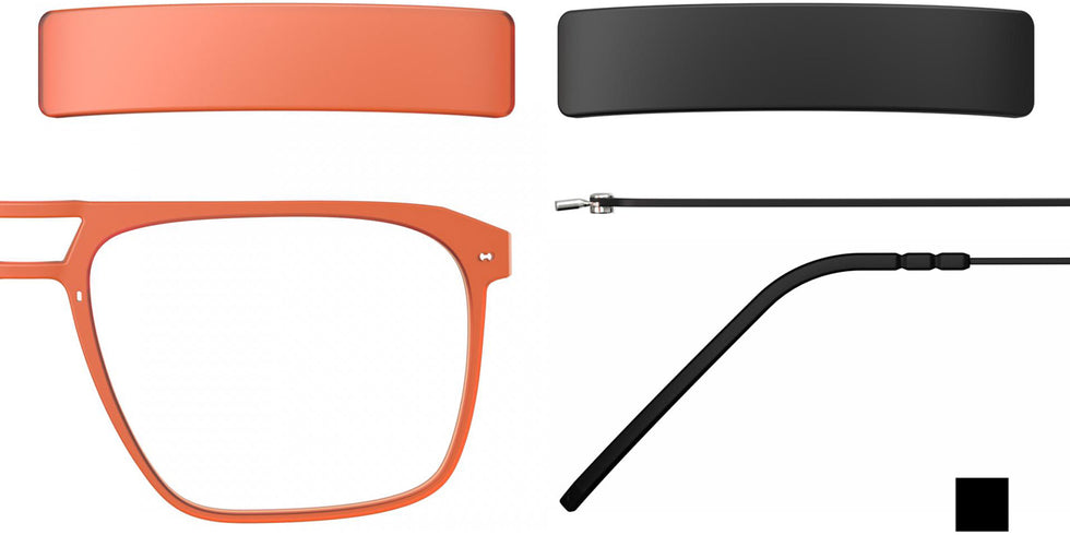 Blackfin® VITRA F5-D2 Eyeglasses BLF VITRA F5-D2 OP 19391814 58 - Matte Mandarin Red/Blackfin Black