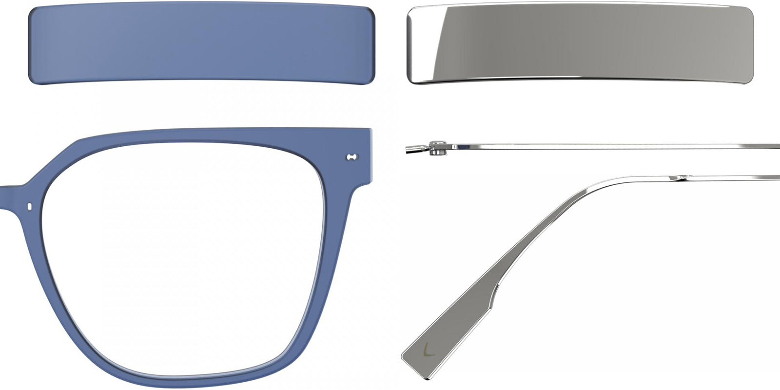 Blackfin® VITRA F6-D1 Eyeglasses BLF VITRA F6-D1 OP 19271788 53 - Matte Classic Blue/Shiny Silver