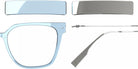 Blackfin® VITRA F6-D1 Eyeglasses BLF VITRA F6-D1 OP 19281788 53 - Shiny Sky Blue/Shiny Silver