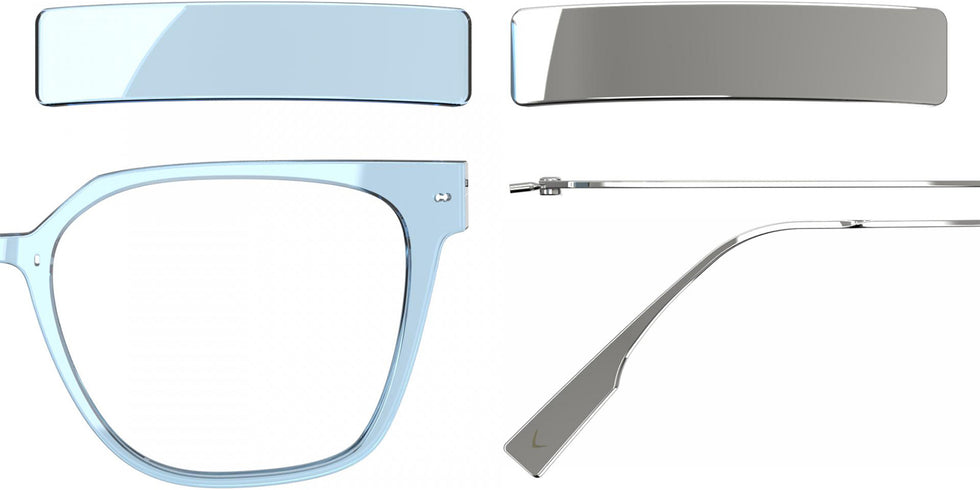 Blackfin® VITRA F6-D1 Eyeglasses BLF VITRA F6-D1 OP 19281788 53 - Shiny Sky Blue/Shiny Silver
