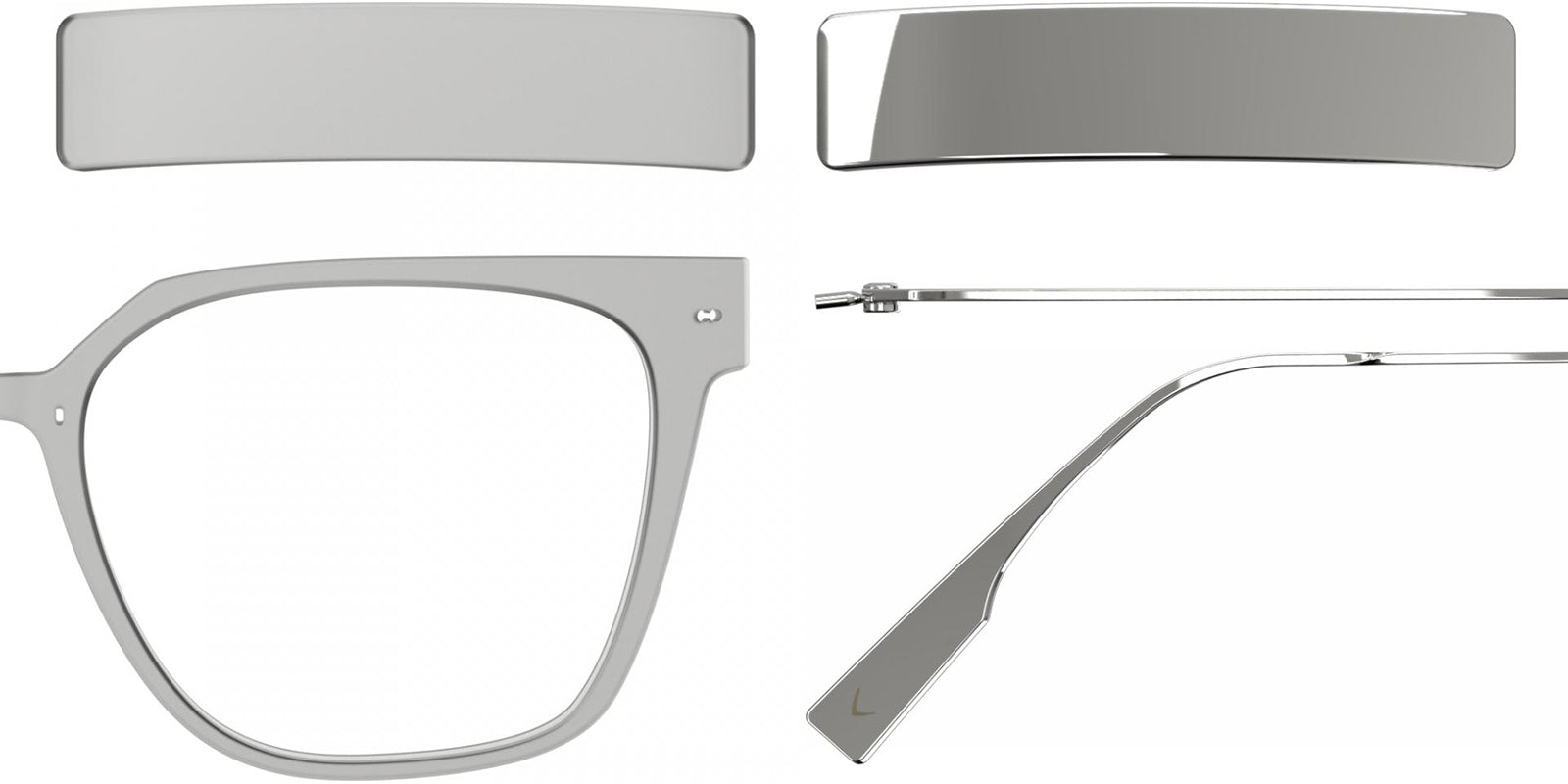 Blackfin® VITRA F6-D1 Eyeglasses BLF VITRA F6-D1 OP 19331788 53 - Matte Driftwood Gray/Shiny Silver