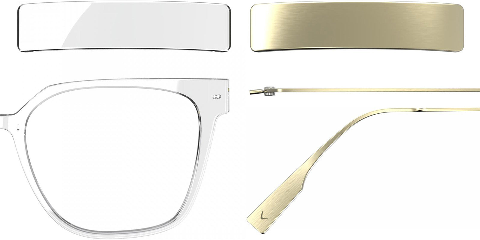Blackfin® VITRA F6-D1 Eyeglasses BLF VITRA F6-D1 OP 19341777 53 - Shiny Crystal/Brushed Light Gold