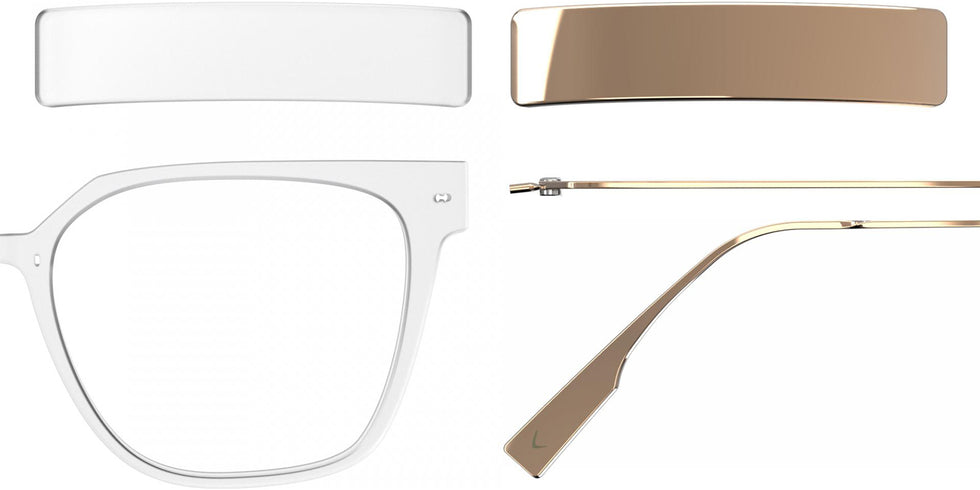 Blackfin® VITRA F6-D1 Eyeglasses BLF VITRA F6-D1 OP 19351809 53 - Matte Crystal/Shiny Amber Gold