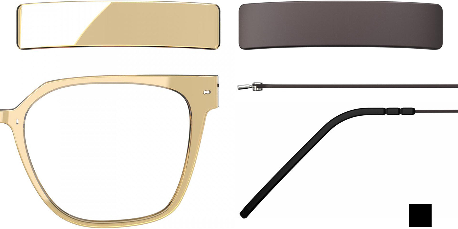 Blackfin® VITRA F6-D2 Eyeglasses BLF VITRA F6-D2 OP 19361796 53 - Shiny Honey Gold/Chestnut Brown