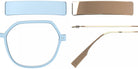Blackfin® VITRA F7-D1 Eyeglasses BLF VITRA F7-D1 OP 19291809 53 - Matte Sky Blue/Shiny Amber Gold