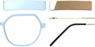Blackfin® VITRA F7-D2 Eyeglasses BLF VITRA F7-D2 OP 19291943 53 - Matte Sky Blue/Shiny Oxide Orange