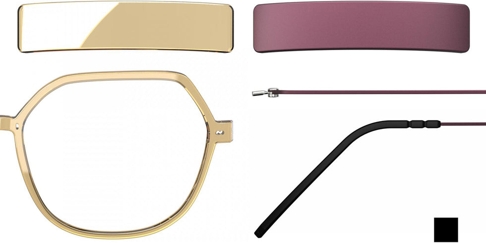 Blackfin® VITRA F7-D2 Eyeglasses BLF VITRA F7-D2 OP 19361803 53 - Shiny Honey Gold/Damascus Burgundy