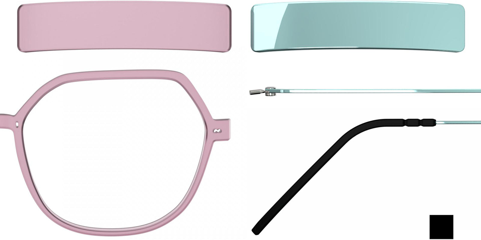 Blackfin® VITRA F7-D2 Eyeglasses BLF VITRA F7-D2 OP 19411798 53 - Matte Prism Pink/Shiny Oxide Azure