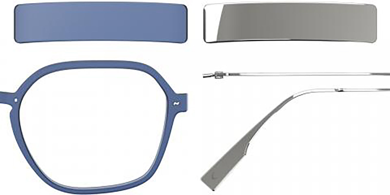 Blackfin® VITRA F8-D1 Eyeglasses BLF VITRA F8-D1 OP 19271788 50 - Matte Classic Blue/Shiny Silver