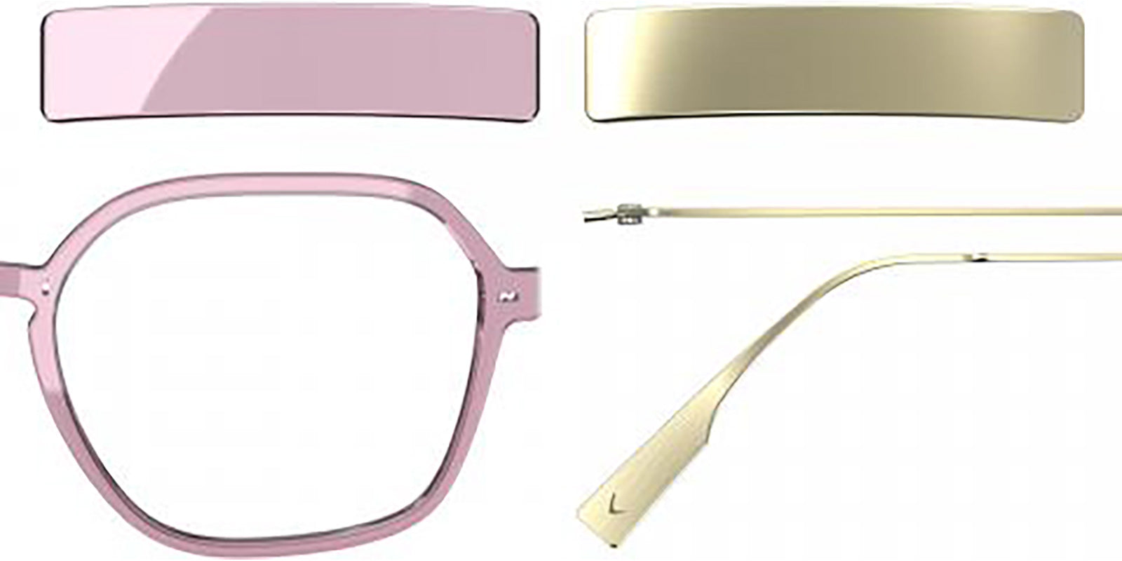 Blackfin® VITRA F8-D1 Eyeglasses BLF VITRA F8-D1 OP 19401777 50 - Shiny Prism Pink/Brushed Light Gold