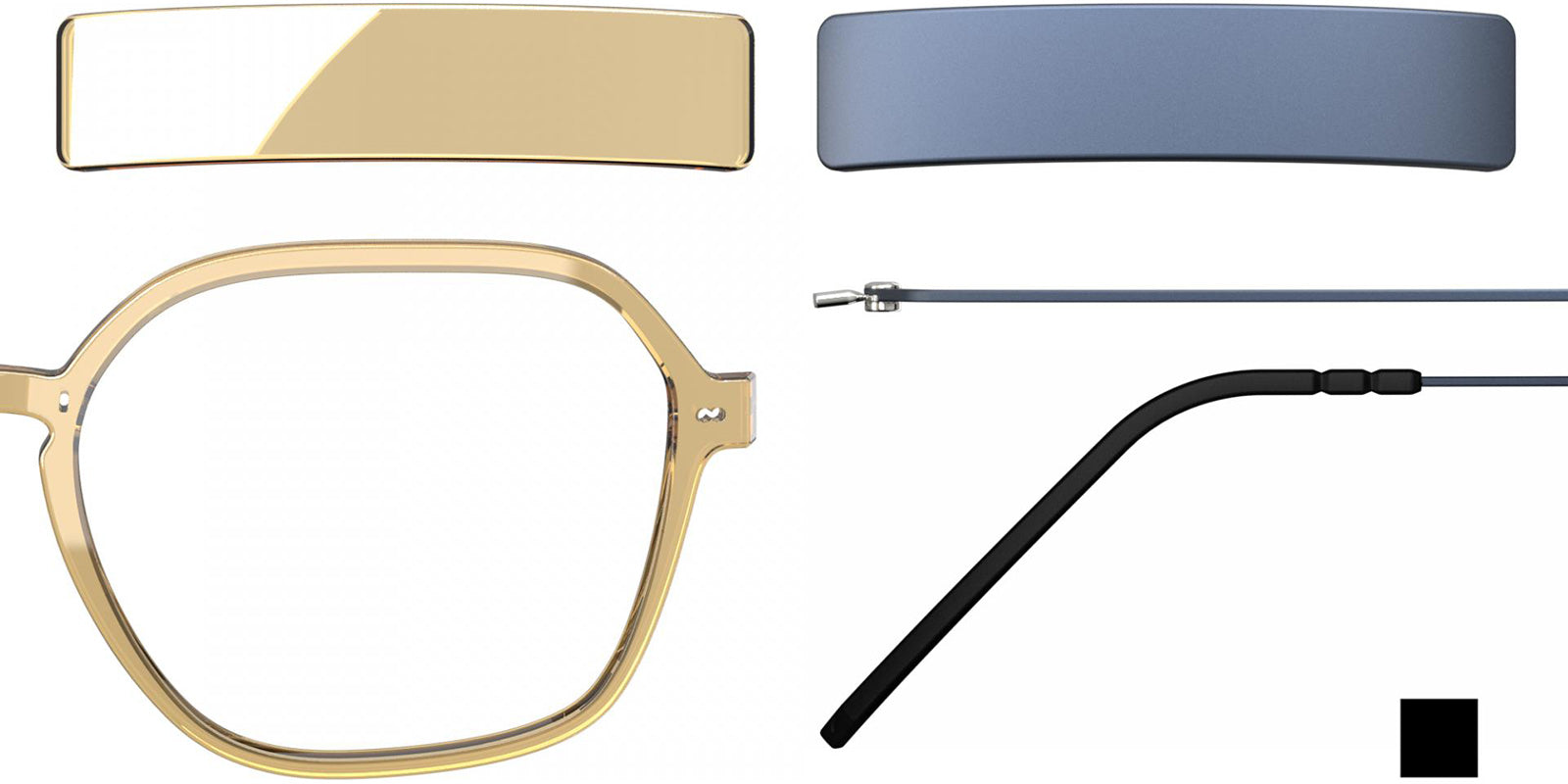 Blackfin® VITRA F8-D2 Eyeglasses BLF VITRA F8-D2 OP 19361792 50 - Shiny Honey Gold/Storm Navy Blue