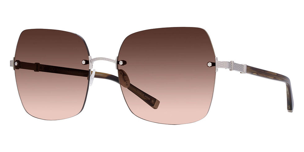 Barton Perreira® Angie BPR SU Angie 6105 61 - Sulcata Tortoise/Silver / Whiskey Gradient AR Sunglasses