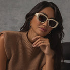Barton Perreira® Binti BPR SU Binti Ivory / Espresso AR 53 - Ivory / Espresso AR Sunglasses