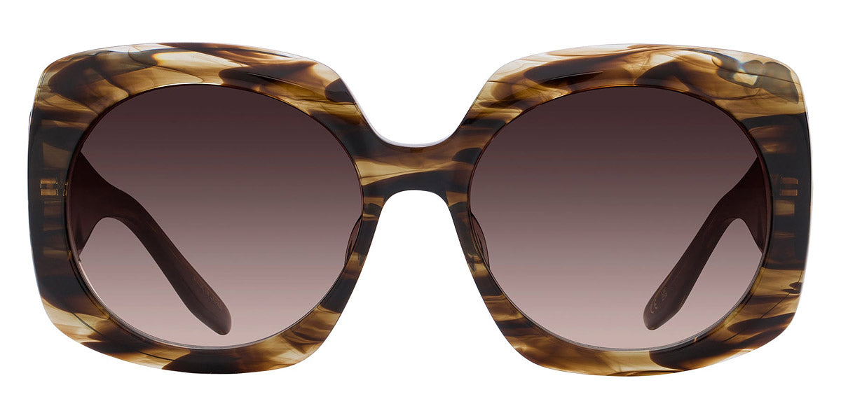 Barton Perreira® Delia BPR SU Delia 5702 53 - Sulcata Tortoise / Smokey Topaz AR Sunglasses