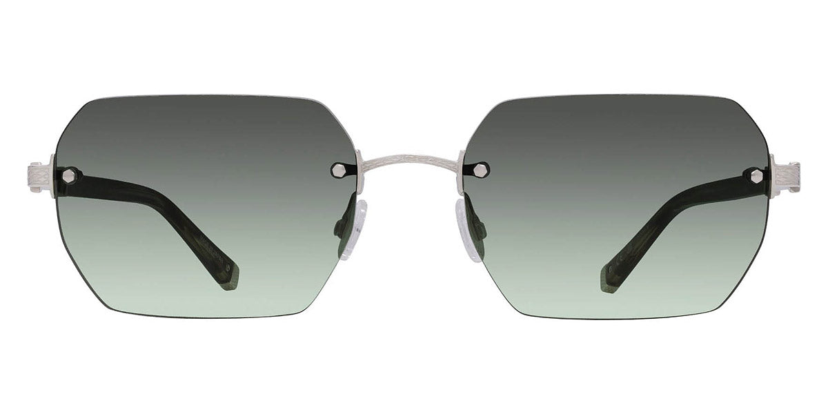 Barton Perreira® Jude BPR SU Jude 5704 56 - Sulcata Tortoise/Silver / Laurel Gradient AR Sunglasses