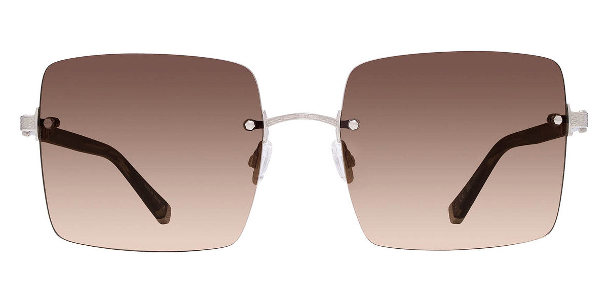 Barton Perreira® Roxanne BPR SU Roxanne 5905 59 - Sulcata Tortoise/Silver / Whiskey Gradient AR Sunglasses