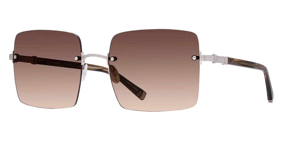 Barton Perreira® Roxanne BPR SU Roxanne 5905 59 - Sulcata Tortoise/Silver / Whiskey Gradient AR Sunglasses