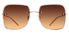 Barton Perreira® Sharona Thinsert BPR SU Sharona Thinsert SHAR5803K 58 - Gold / Tusk / Mahogany Gradient (AR) Sunglasses