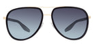 Barton Perreira® Cani BRP CANI5801K - Black/Gold/Steel Blue (AR) Sunglasses