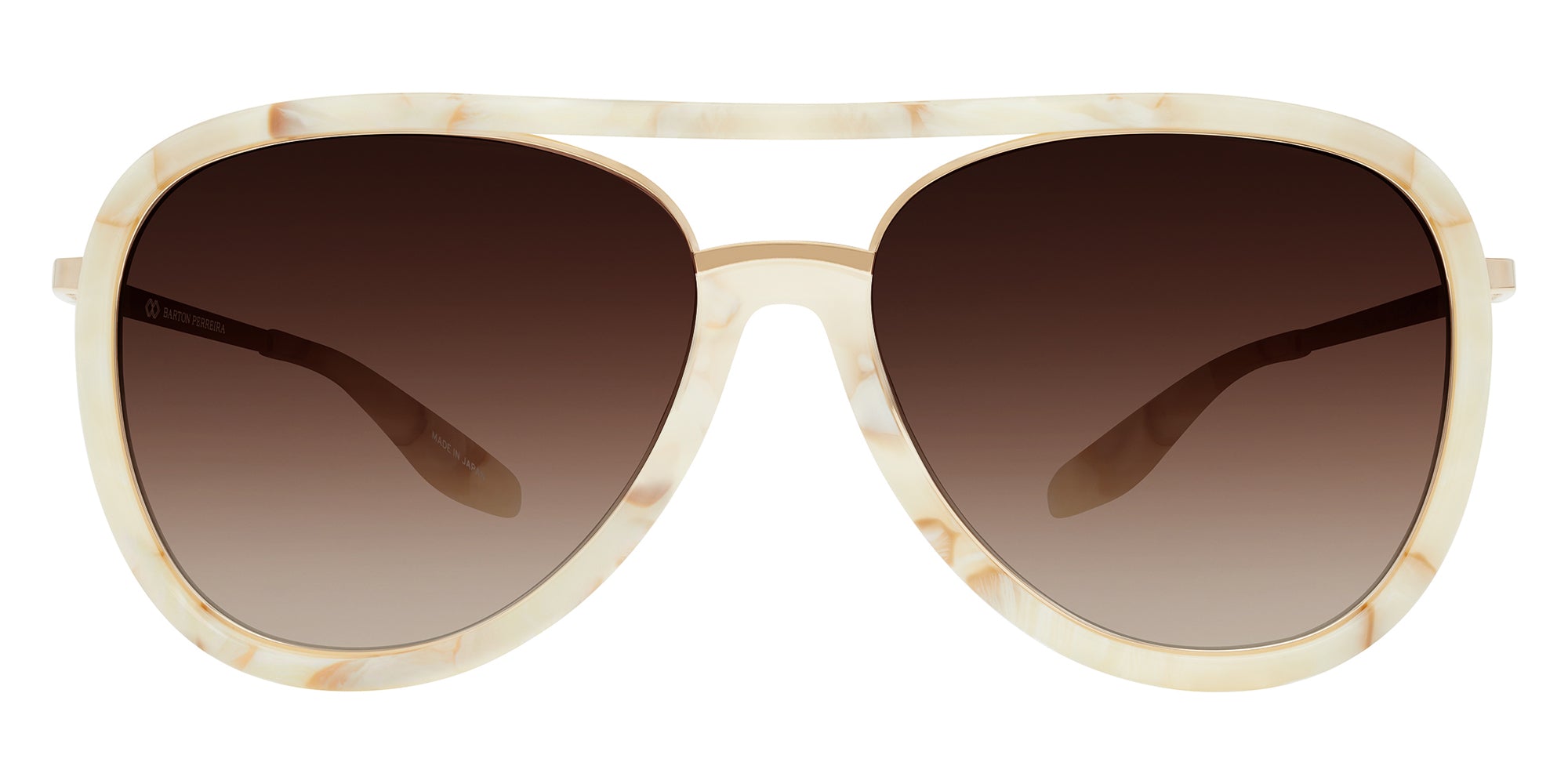 Barton Perreira® Fossett BRP FOSS5905K - Tusk/Gold/Smokey Topaz (AR) Sunglasses