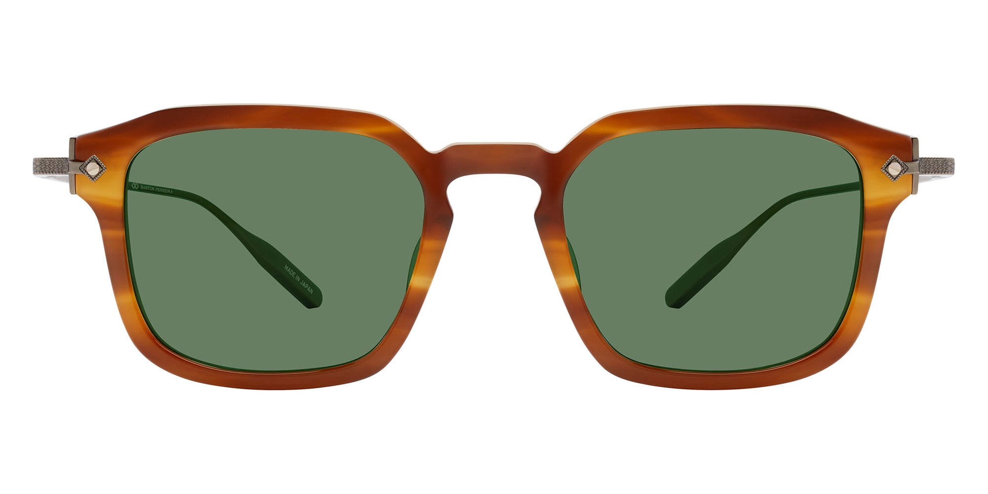 Barton Perreira® Nolan BRP NOLA4952K - Umber Tortoise/Antique Gold/Bottle Green (AR) Sunglasses